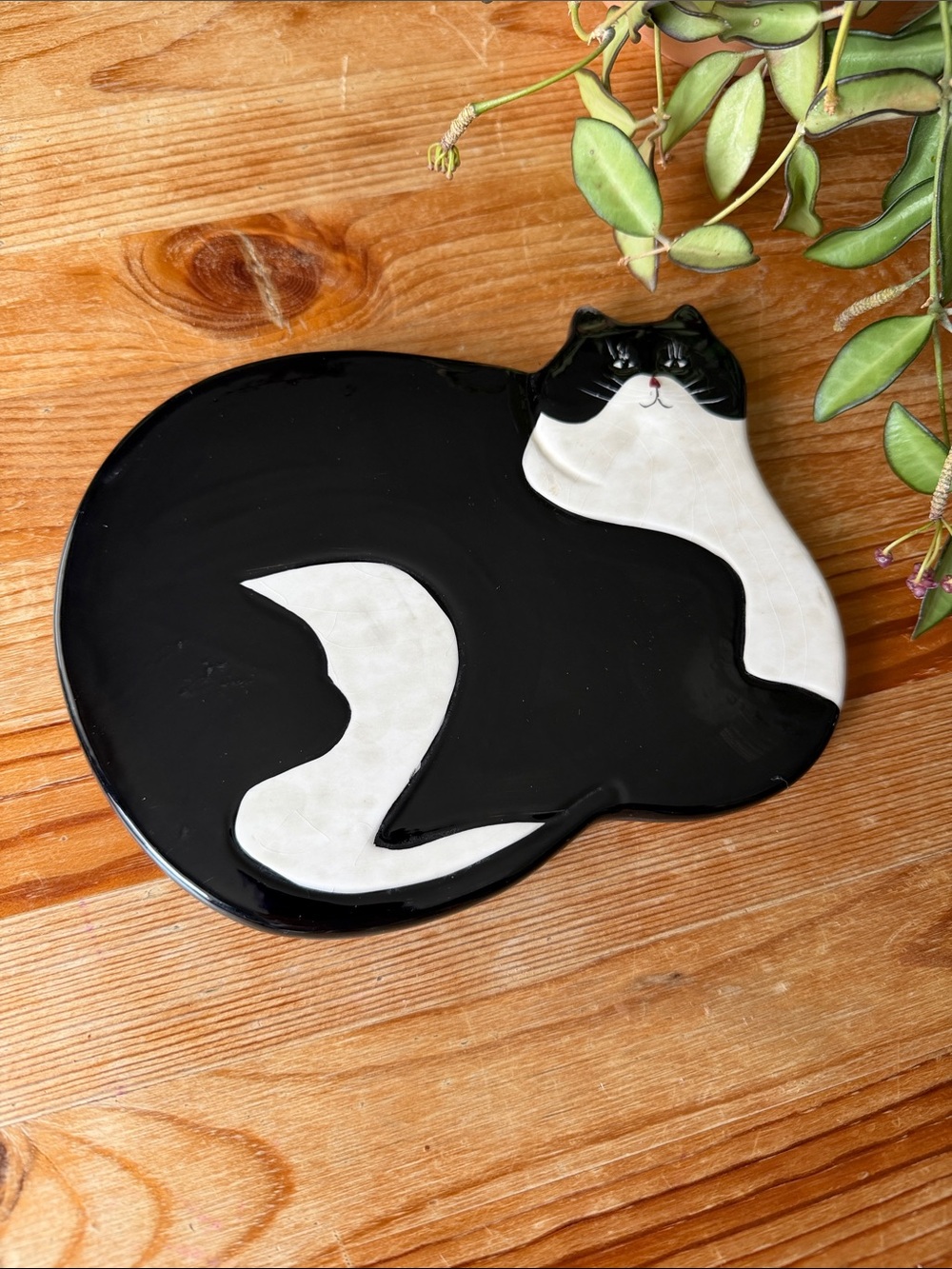 Vintage Black and White Cat Wall Decor